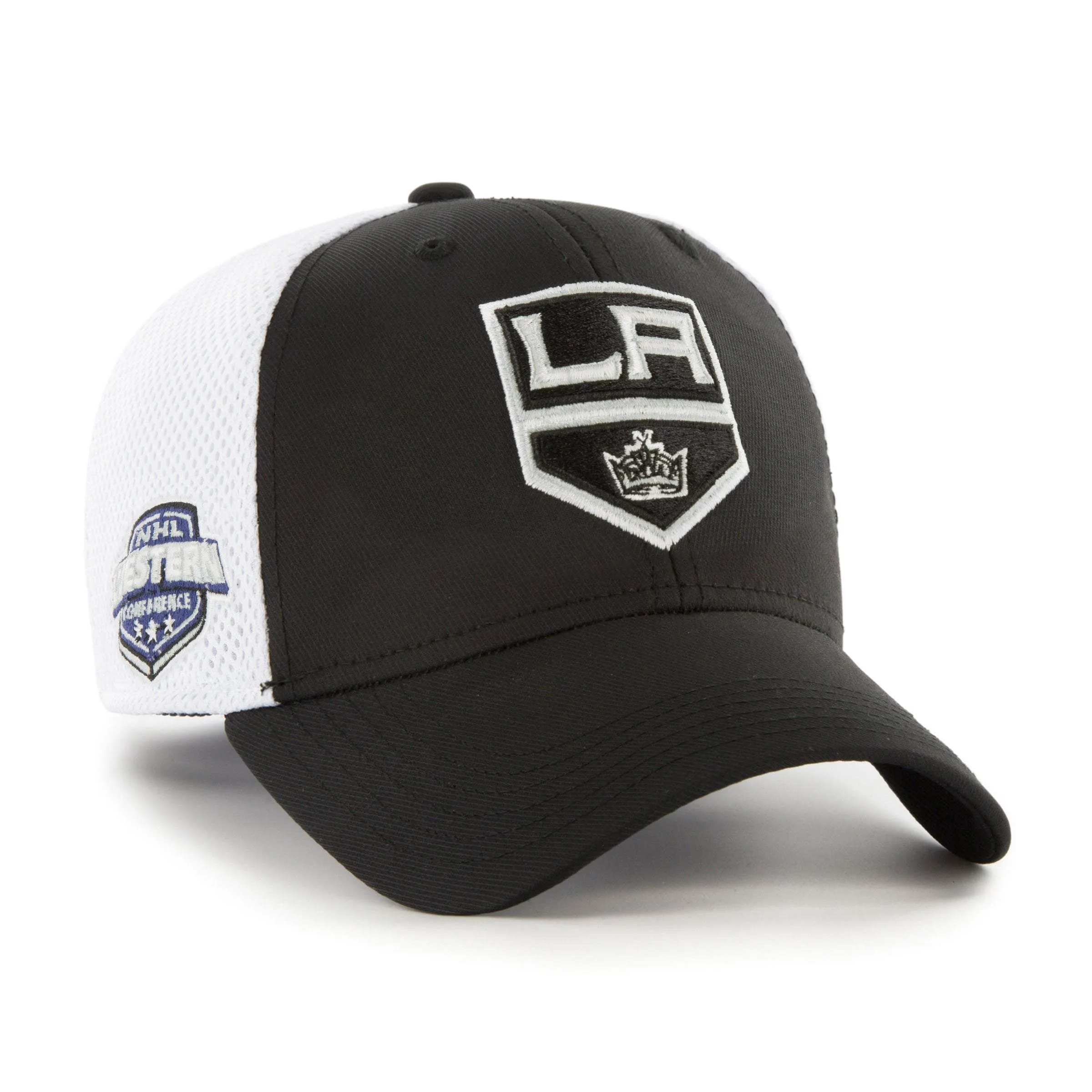 Los Angeles Kings 47 Brand Black Back Pedal Contender Mesh Stretch Fit Hat Cap