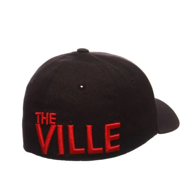 Louisville Cardinals Zephyr Black "The Ville" Structured Fitted Hat Cap