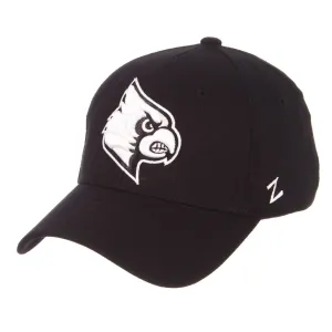 Louisville Cardinals Zephyr "ZH Black" Structured Stretch Fit Fitted Hat Cap