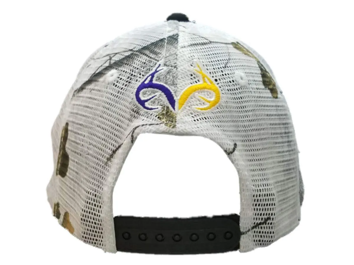 LSU Tigers TOW Black with Camo Mesh "Pierce" Style Structured Snapback Hat Cap