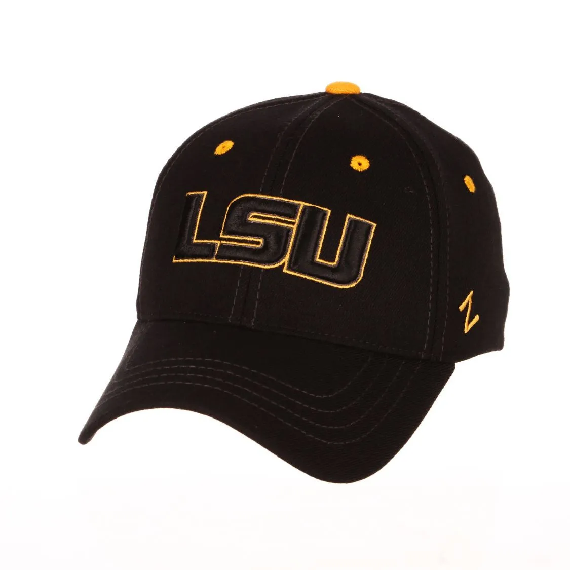 LSU Tigers Zephyr Black "Element" Structured Stretch Fit Hat Cap