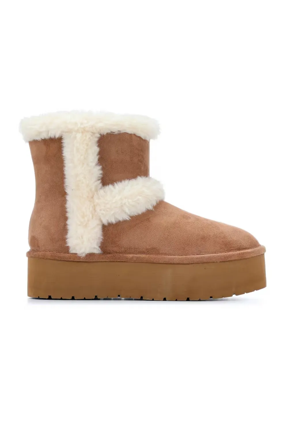 Madden Girl Everette Fur Booties for Women in Tan | EVERETTE-TAN