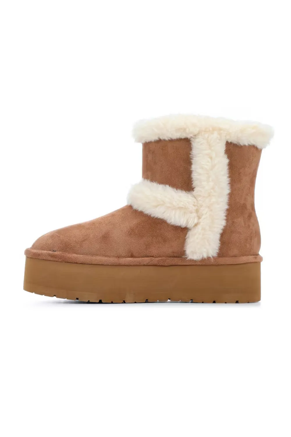 Madden Girl Everette Fur Booties for Women in Tan | EVERETTE-TAN