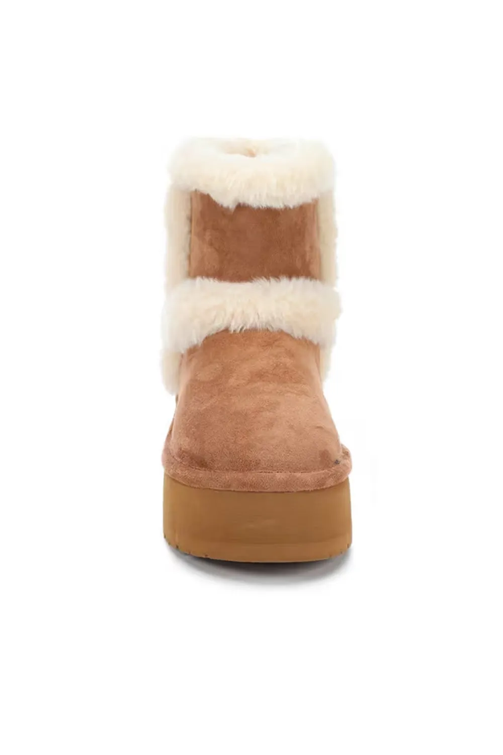 Madden Girl Everette Fur Booties for Women in Tan | EVERETTE-TAN