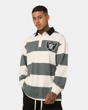 Majestic Athletic Las Vegas Raiders Vintage Athletic Stripe Rugby Jersey Vintage White/Black