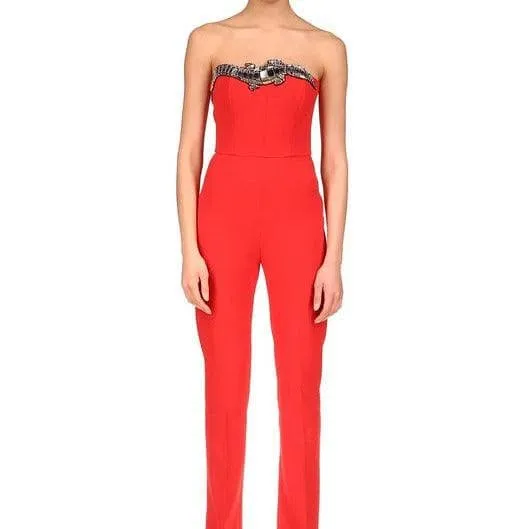 Mariam Strapless Crocs Embellished Jumpsuit