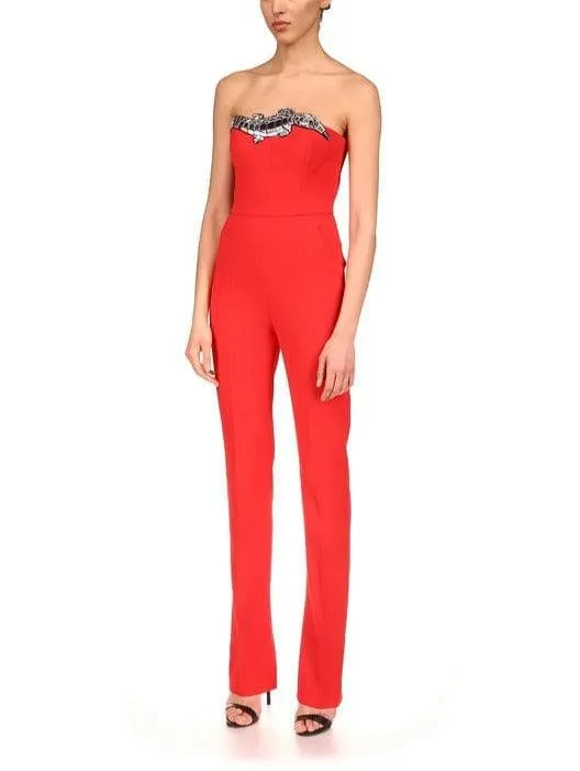 Mariam Strapless Crocs Embellished Jumpsuit