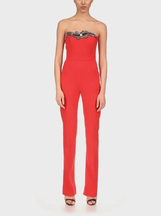 Mariam Strapless Crocs Embellished Jumpsuit