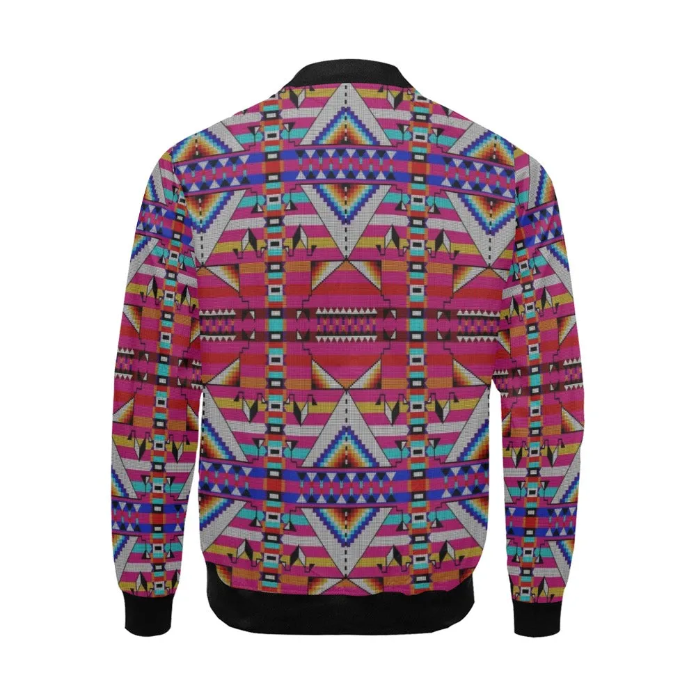 Medicine Blessing Pink All Over Print Bomber Jacket for Men