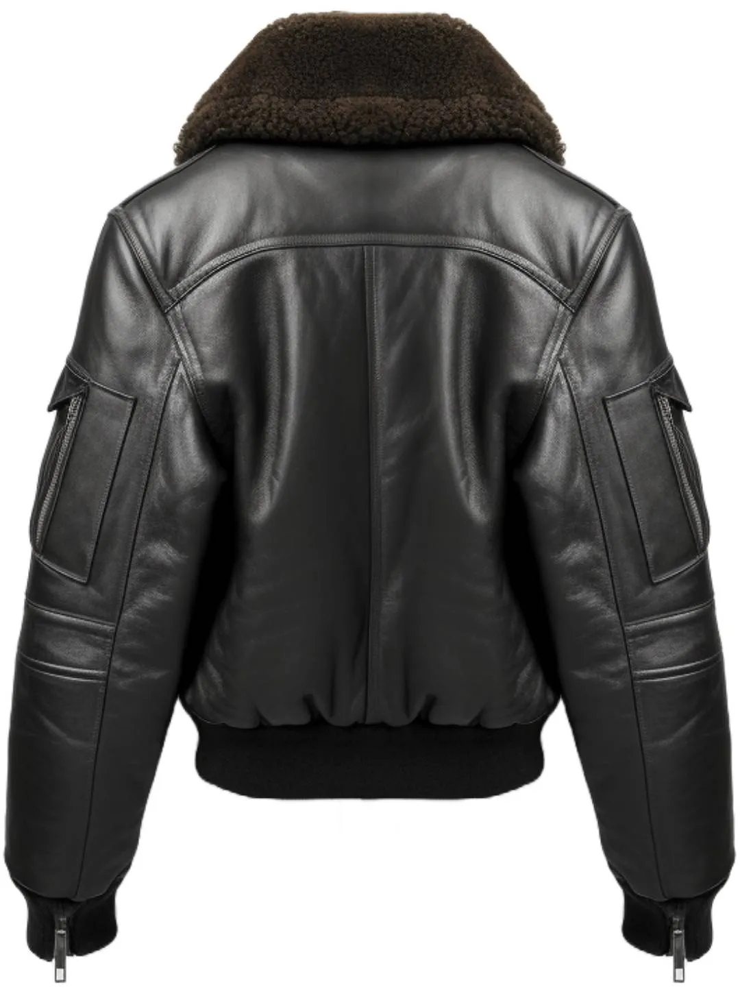 Men G1 Black Leather Flight Bomber Jacket