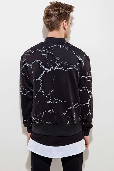 Men's Calcium Carbonate Black Bomber Jacket