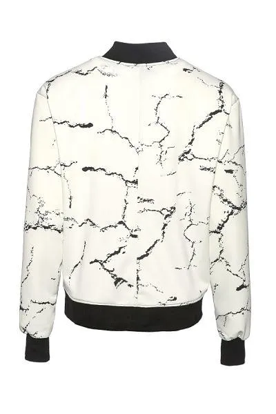 Men's Calcium Carbonate White Bomber Jacket