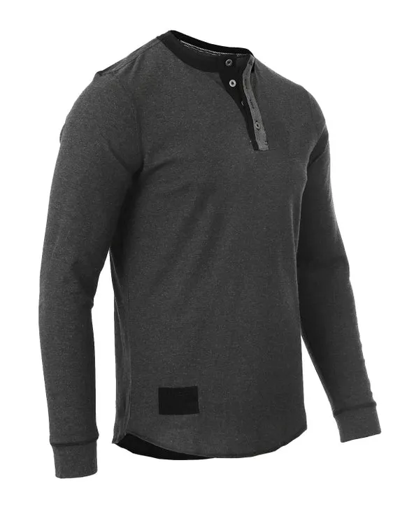 Mens Casual Thermal Long Sleeve Henley Shirt