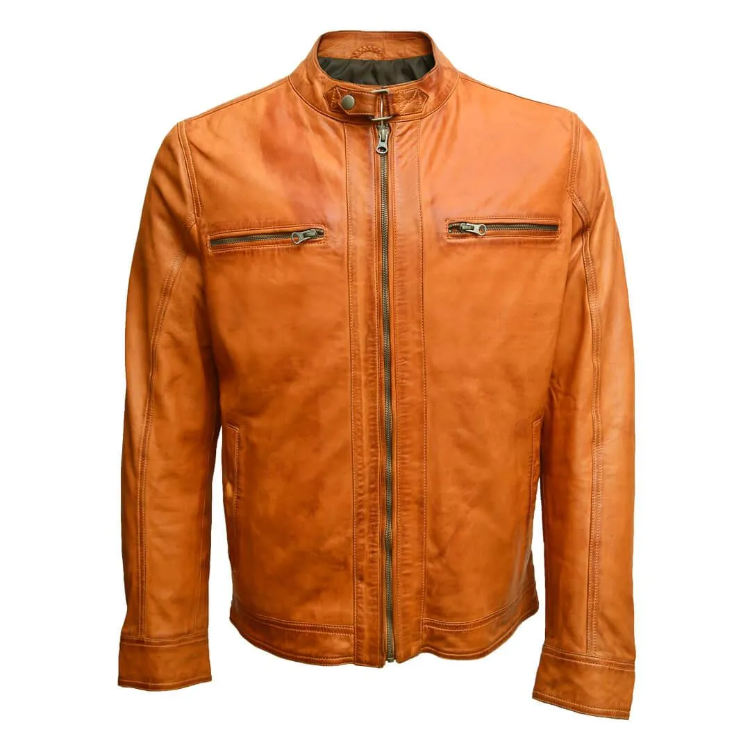 Men's  Leather Racer Jacket