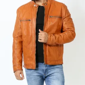 Men's  Leather Racer Jacket