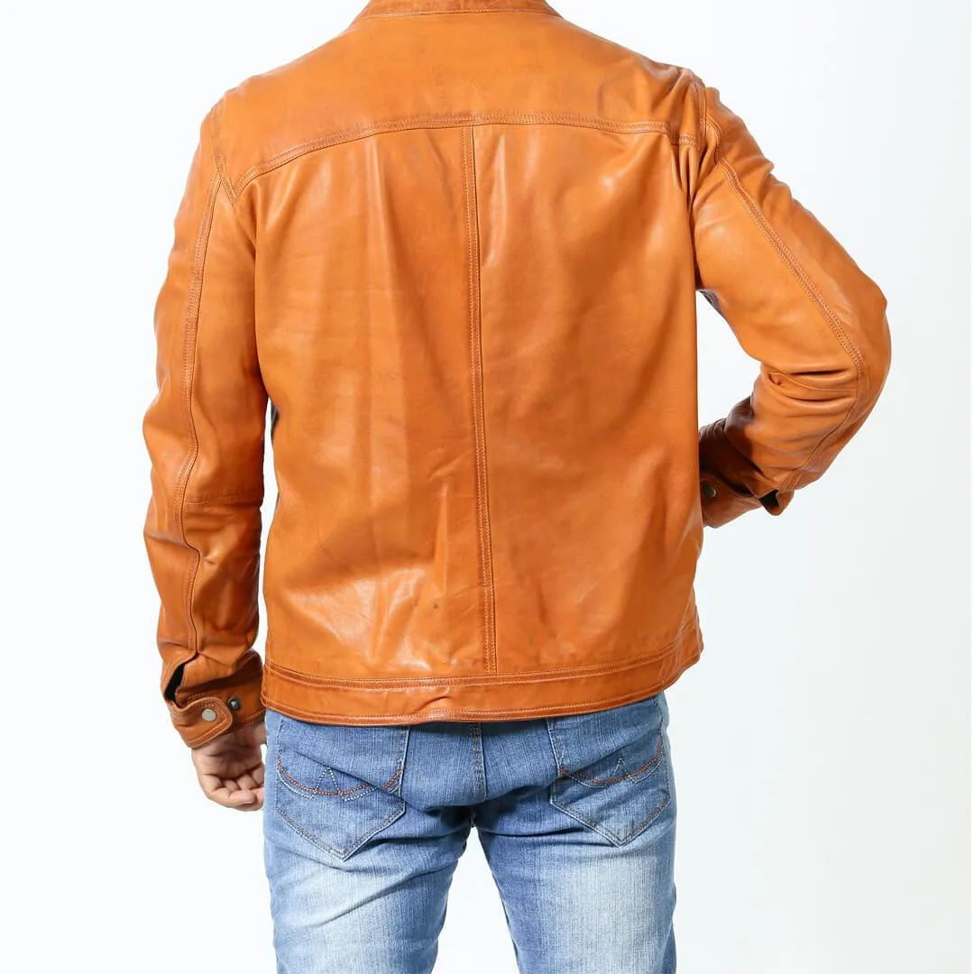 Men's  Leather Racer Jacket