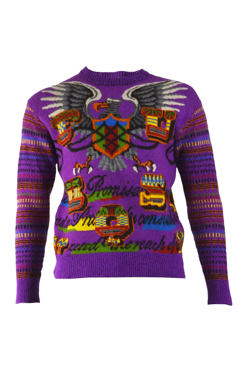 Men's Vintage Purple Eagle Knit Jumper, 1980s