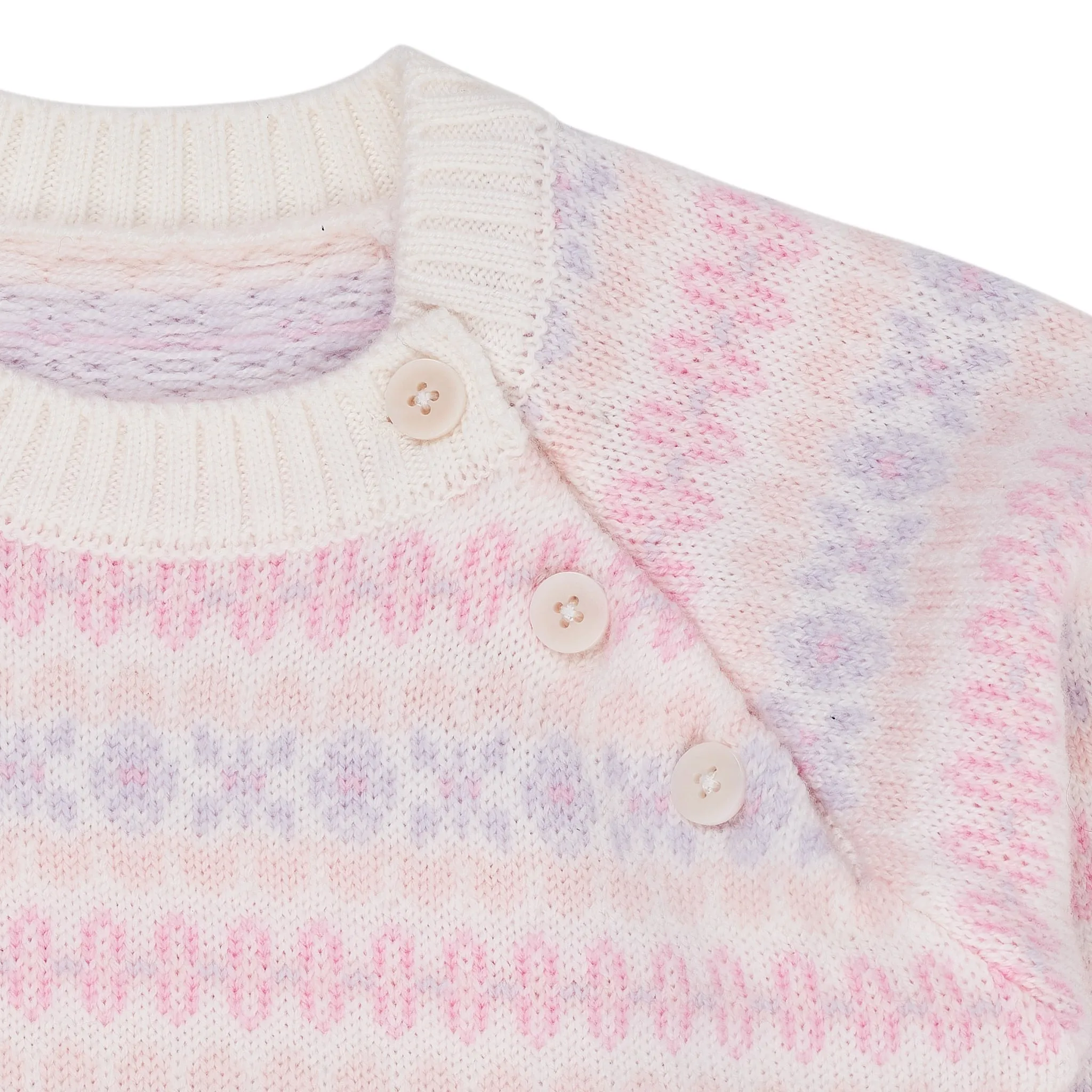 MERINO PATTERN PULL OVER - LAVENDER COMBI