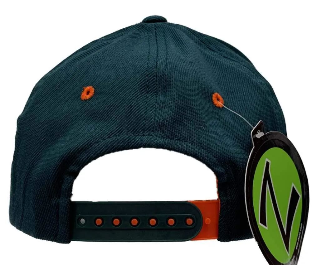 Miami Hurricanes Zephyr YOUTH Kids Green Structured Snapback Flat Bill Hat Cap