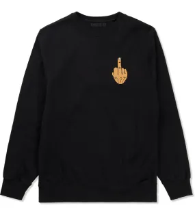 Middle Finger Funny Chest Mens Crewneck Sweatshirt