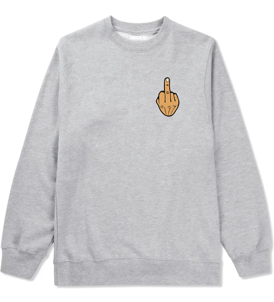 Middle Finger Funny Chest Mens Crewneck Sweatshirt