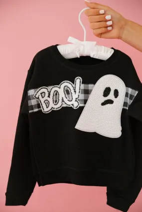 MINI KIDS BOO! GHOUL BLACK PULLOVER