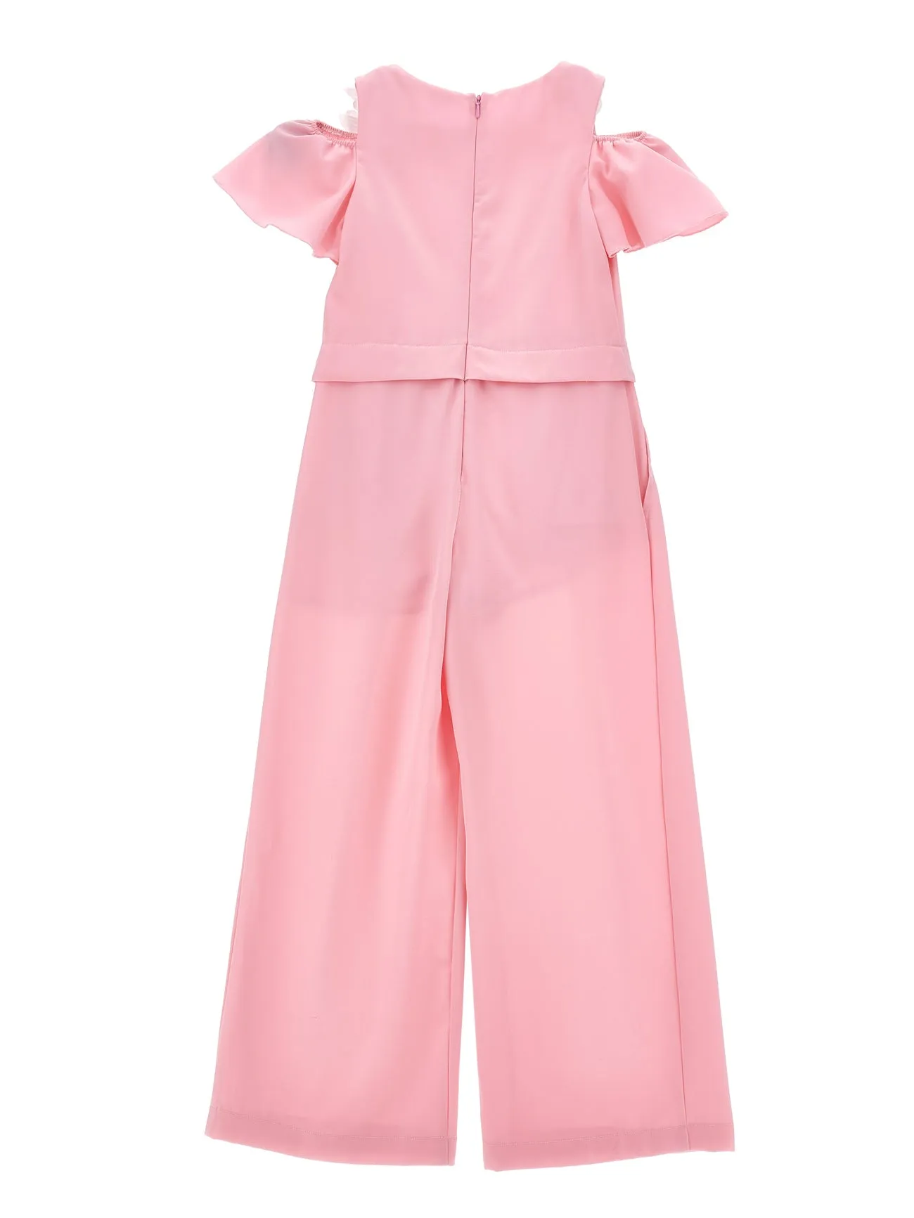 Monnalisa cady jumpsuit with bare shoulders