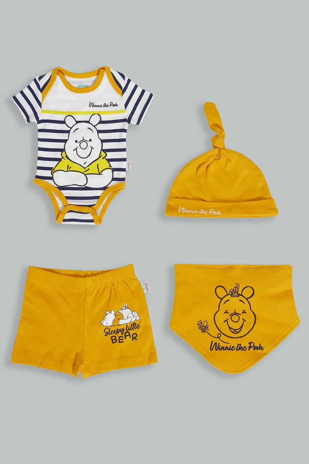 Mustard Winnie The Pooh Gift Set (4 Piece)