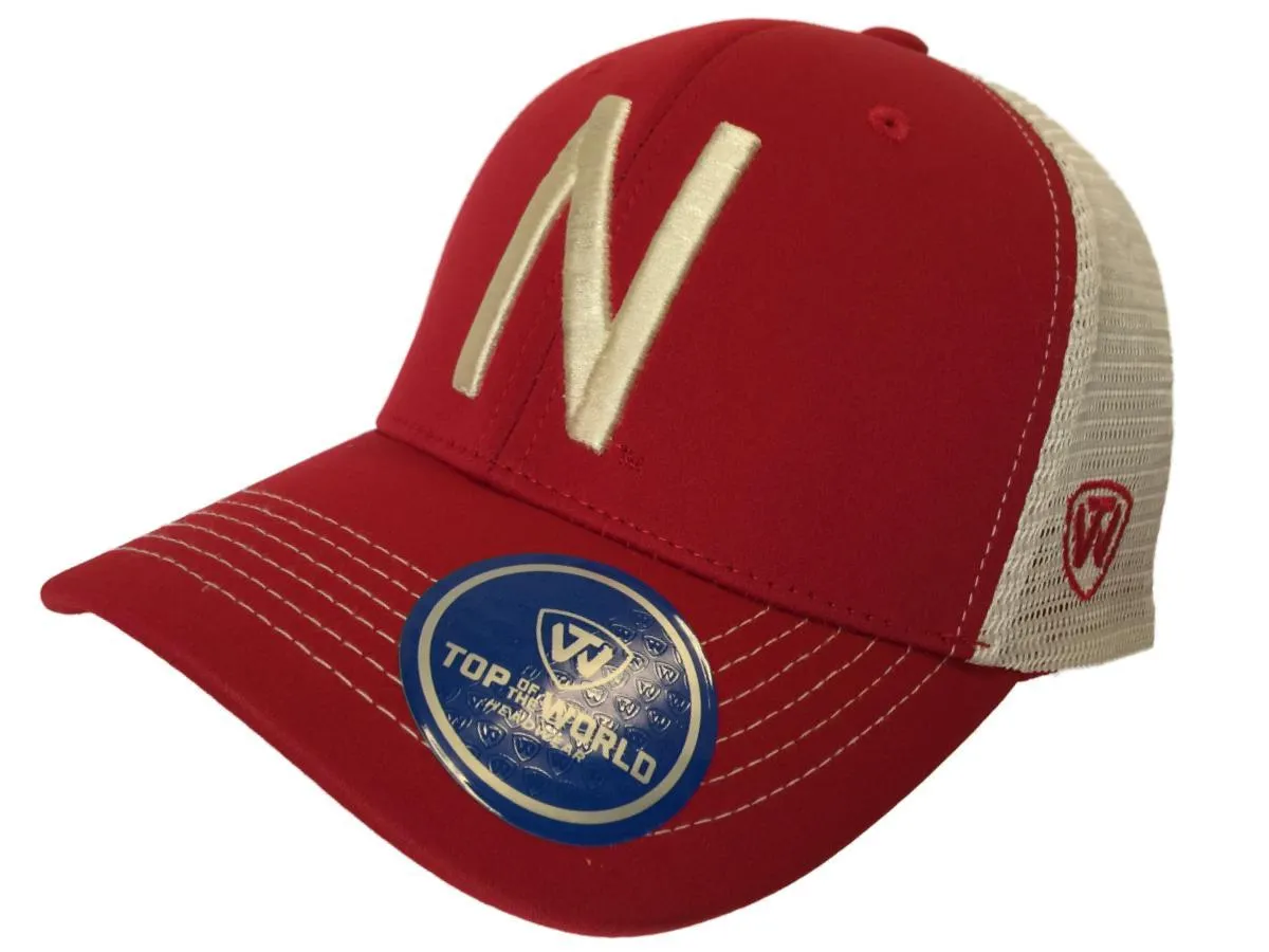 Nebraska Cornhuskers TOW Red Ranger Mesh Adjustable Snapback Structured Hat Cap