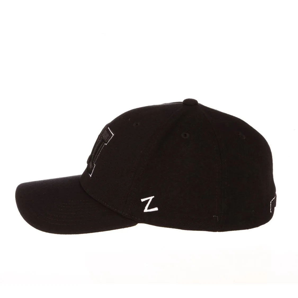 Nebraska Cornhuskers Zephyr "ZH Black" Structured Stretch Fit Fitted Hat Cap