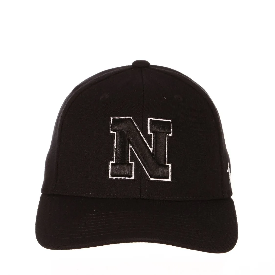 Nebraska Cornhuskers Zephyr "ZH Black" Structured Stretch Fit Fitted Hat Cap