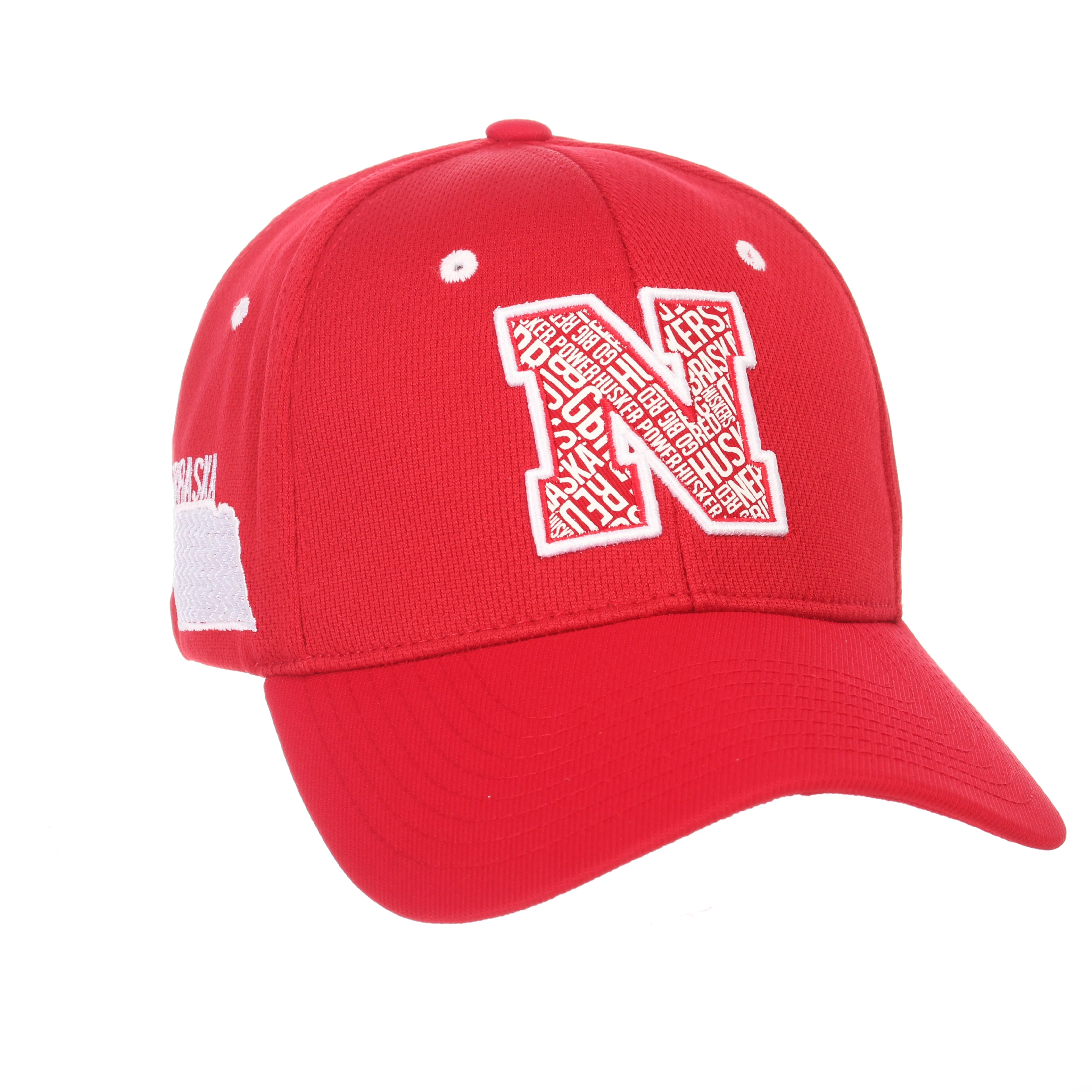 Nebraska Cornhuskers Zephyr Red "Rambler" Structured Stretch Fit Hat Cap (M/L)