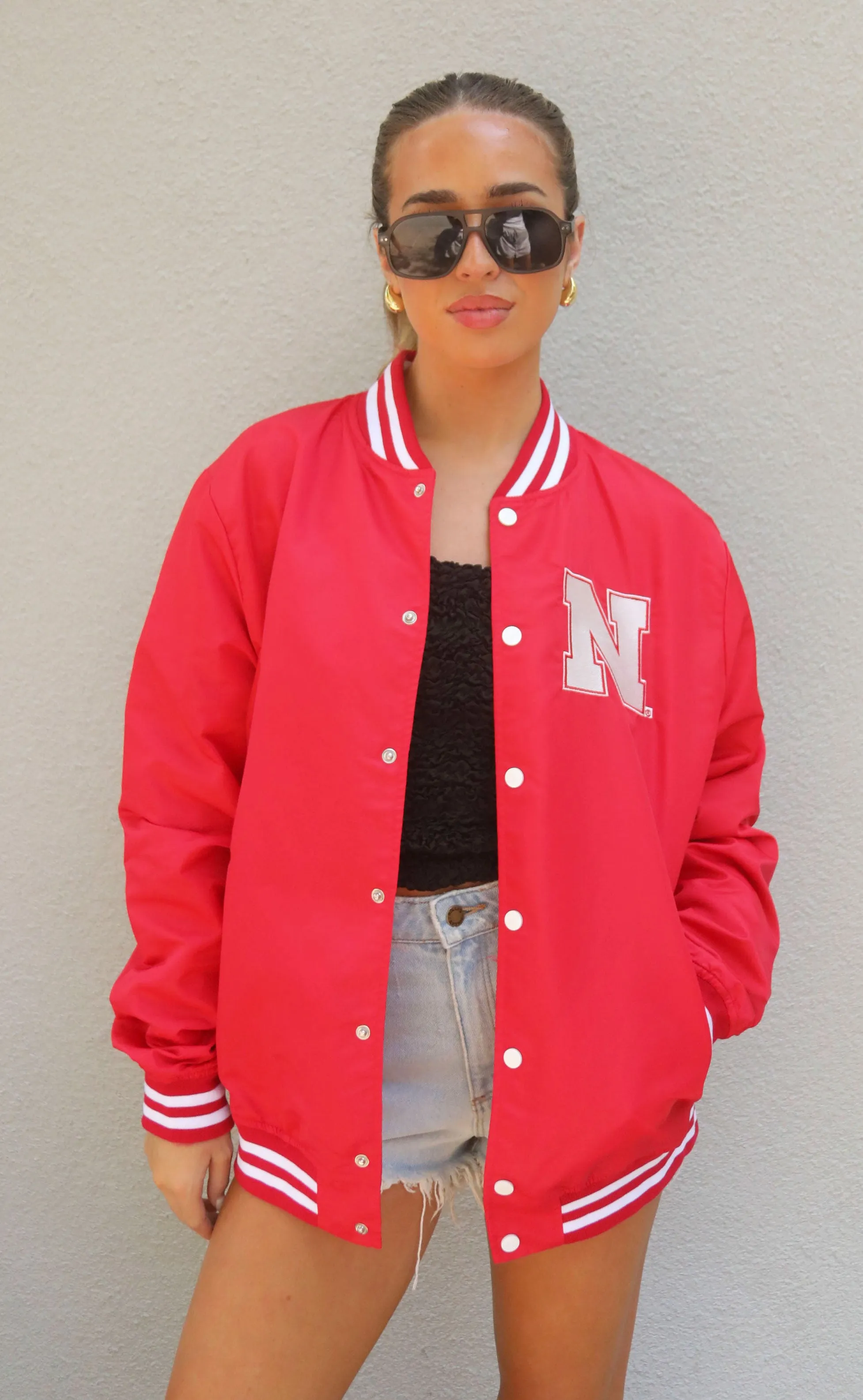 nebraska huskers red varsity jacket