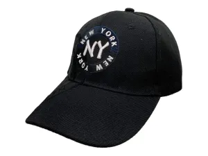 New York "NY" XM Black & Navy Semi-Structured Adjustable Strap Hat Cap AA249