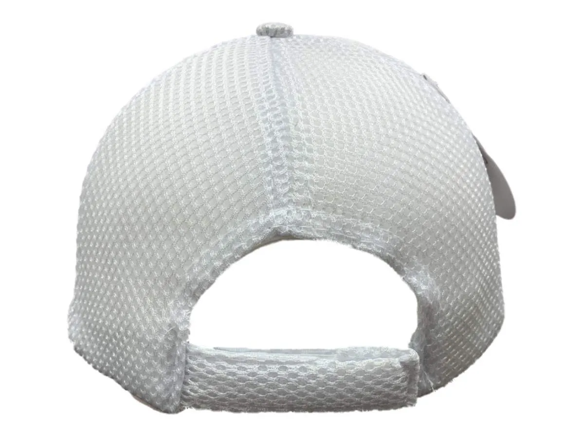 New York "NY" XM White All Mesh Semi-Structured Adjustable Strap Hat Cap AA683