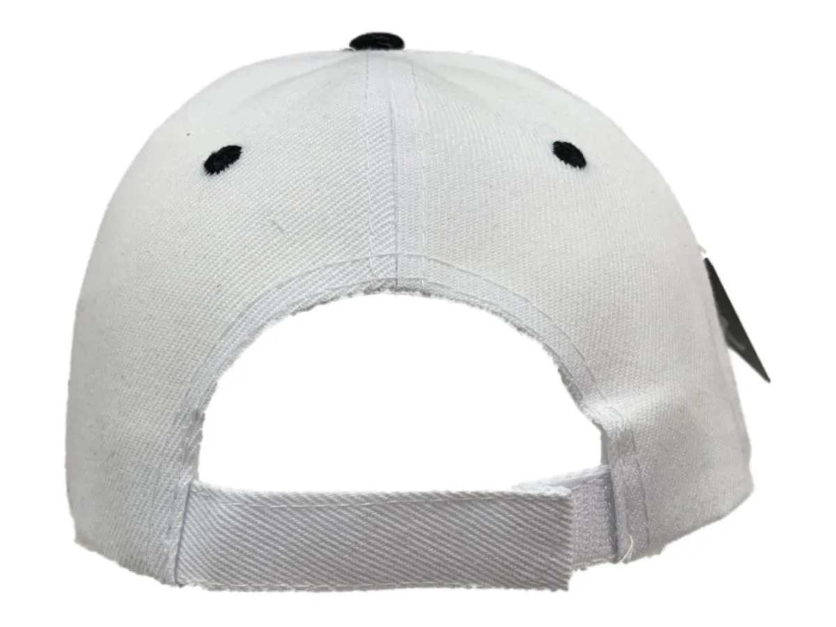 New York "NY" XM White & Black Semi-Structured Adjustable Strap Hat Cap AA675