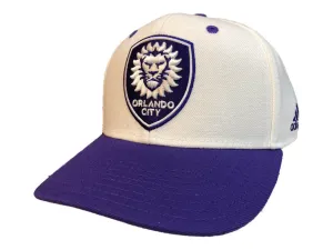 Orlando City Adidas White Purple Structured Adjustable Snapback Hat Cap