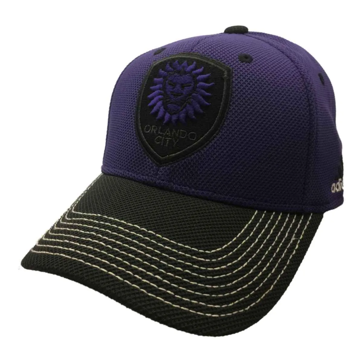 Orlando City SC Adidas FitMax 70 Purple and Black Fitted Baseball Hat Cap (S/M)