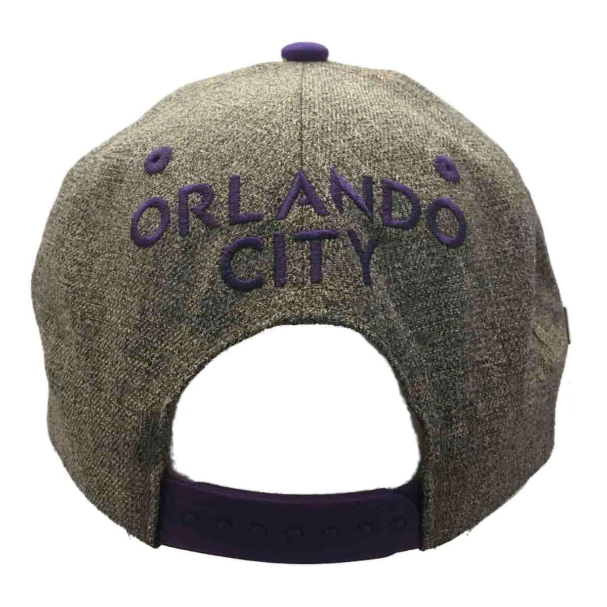 Orlando City SC Adidas Gray Purple Structured Fitted Flat Bill Snapback Hat Cap