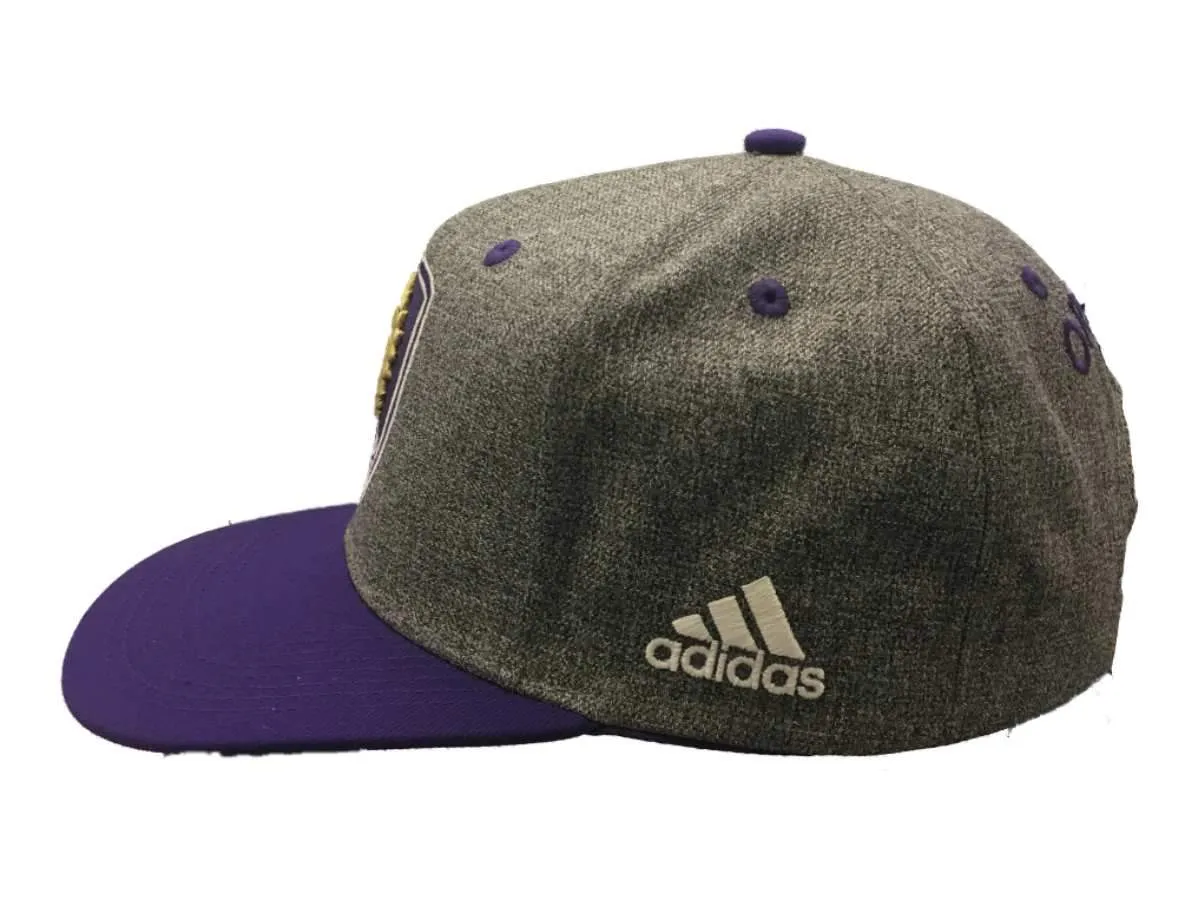 Orlando City SC Adidas Gray Purple Structured Fitted Flat Bill Snapback Hat Cap