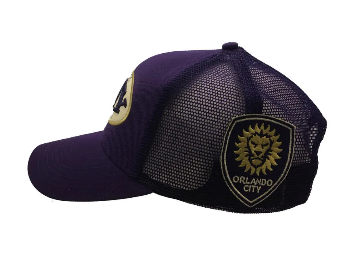 Orlando City SC Adidas Purple Structured Mesh Snapback Trucker Hat Cap