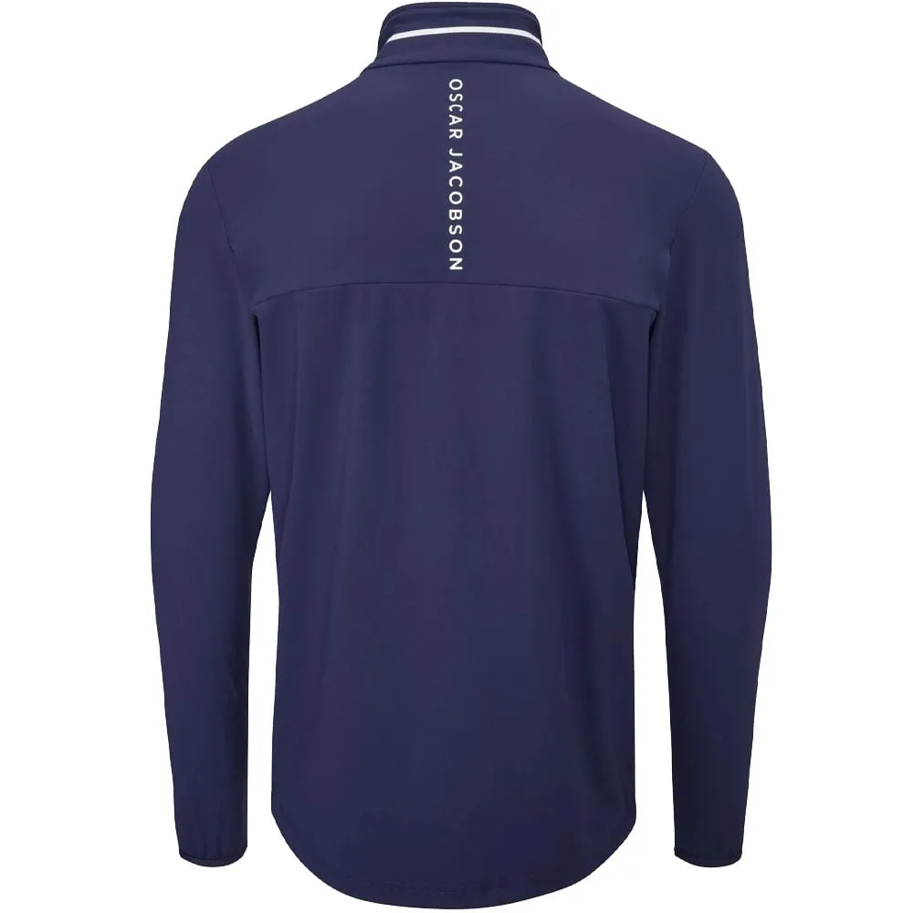 Oscar Jacobson Darwin 1/4 Zip Pullover - Navy/White