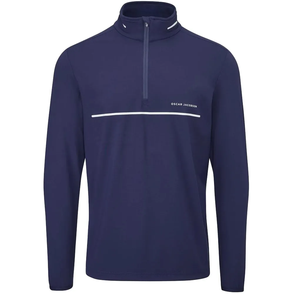 Oscar Jacobson Darwin 1/4 Zip Pullover - Navy/White