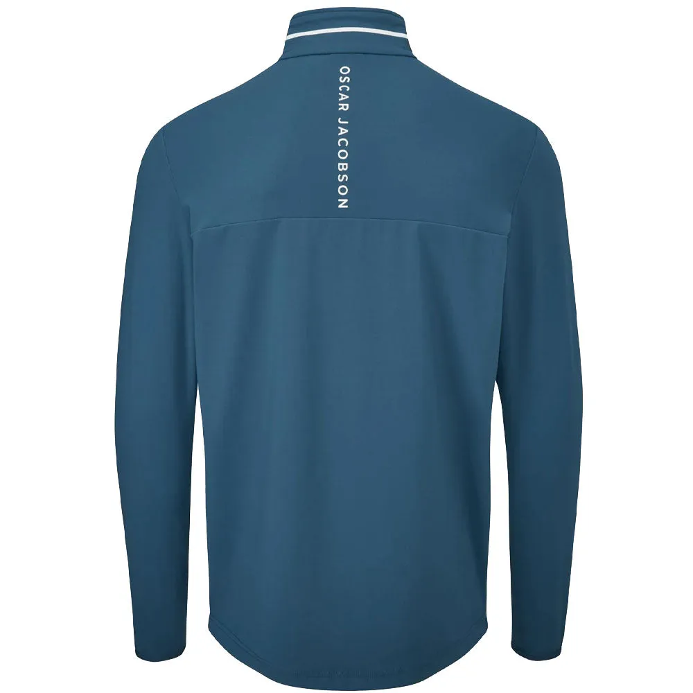 Oscar Jacobson Darwin 1/4 Zip Pullover - Teal/White