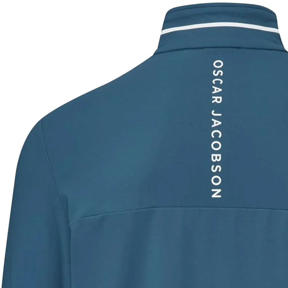 Oscar Jacobson Darwin 1/4 Zip Pullover - Teal/White