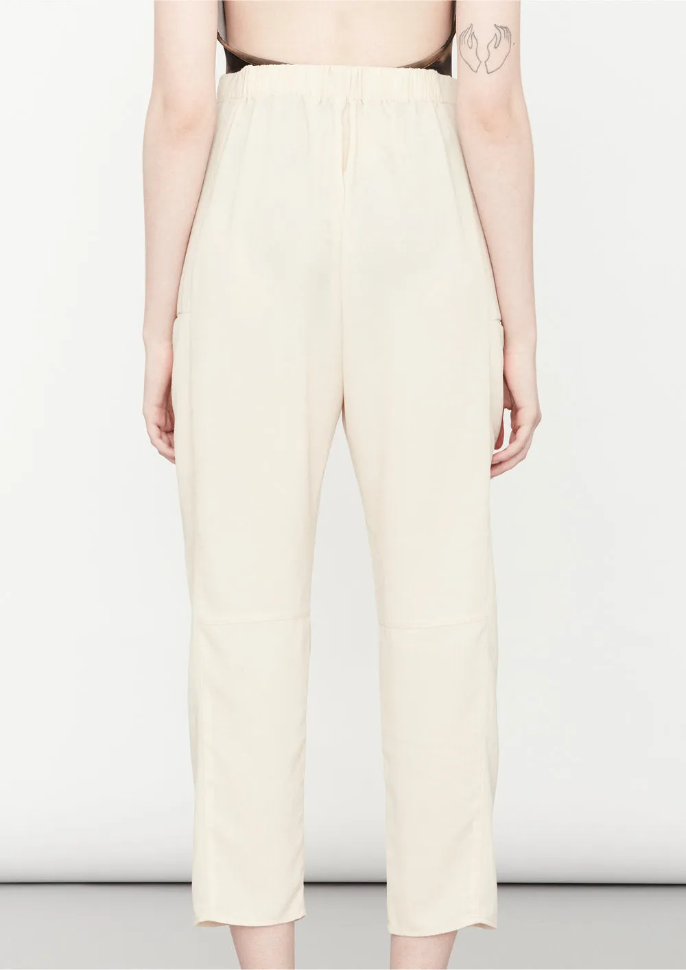 PANTS LOOSE ELASTIC - creme plain