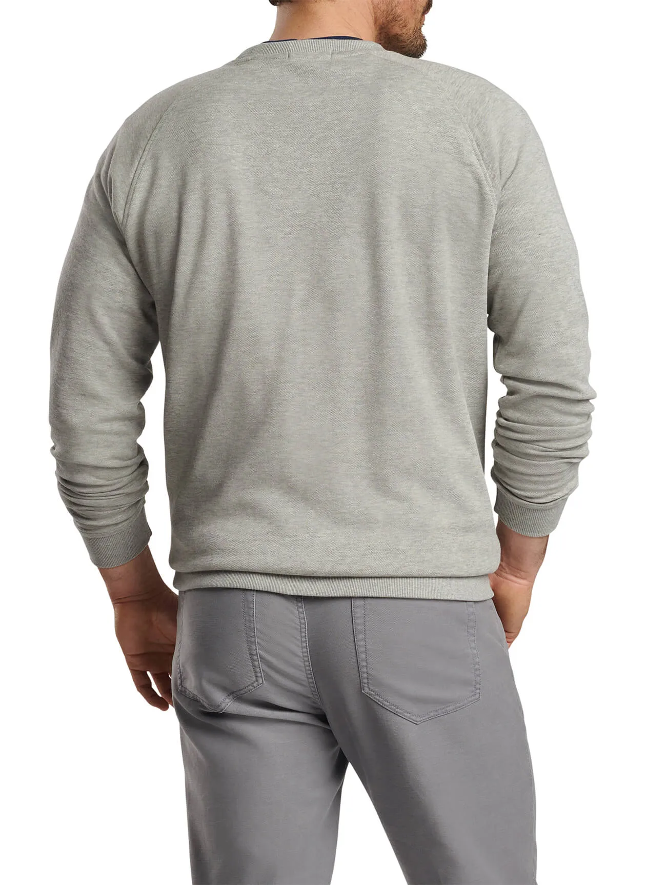 Peter Millar Crown Comfort Custom Knit Crews, Light Grey