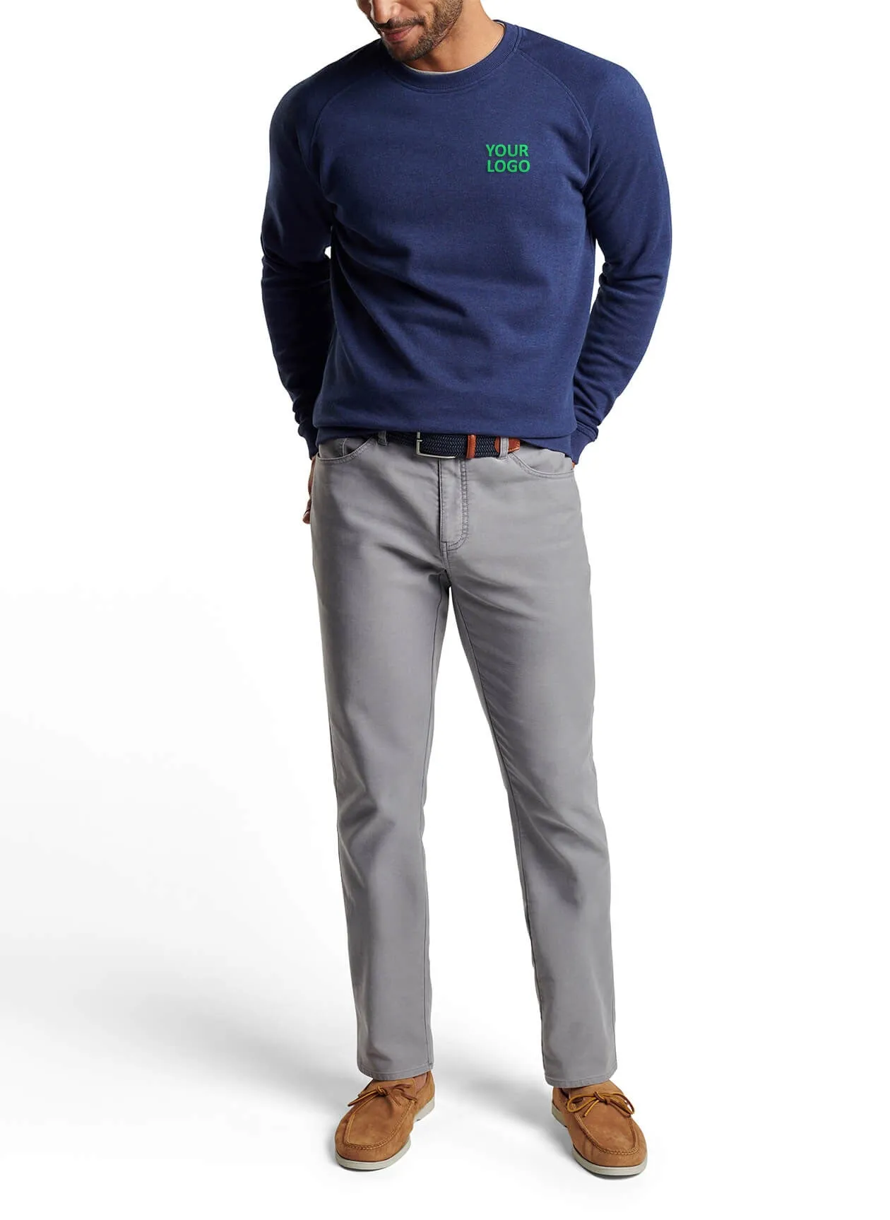 Peter Millar Crown Comfort Custom Knit Crews, Navy