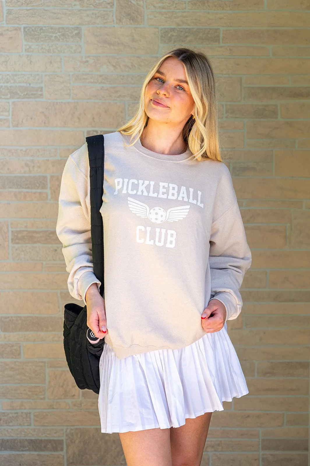 Pickleball Club Vintage Sweatshirt Sand