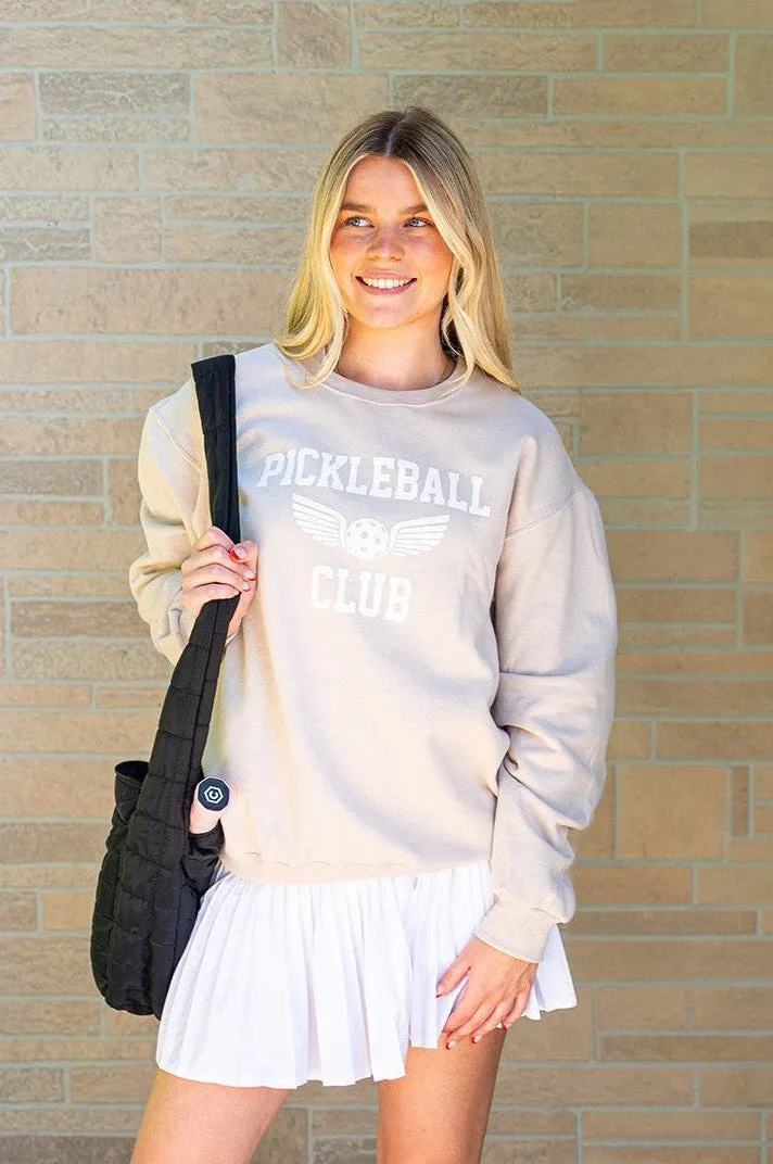 Pickleball Club Vintage Sweatshirt Sand